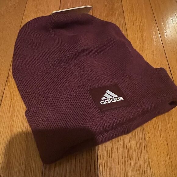 adidas Accessories - Adidas Victory Crimson Purple/White Detail Fold Beanie Cap - New With Tags